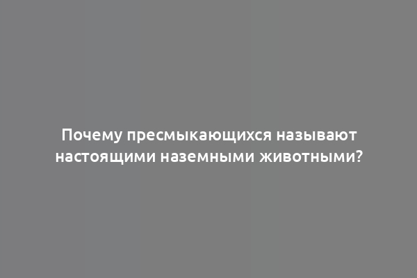 Почему пресмыкающихся называют настоящими наземными животными?