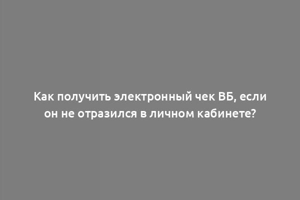 Как получить электронный чек ВБ, если он не отразился в личном кабинете?