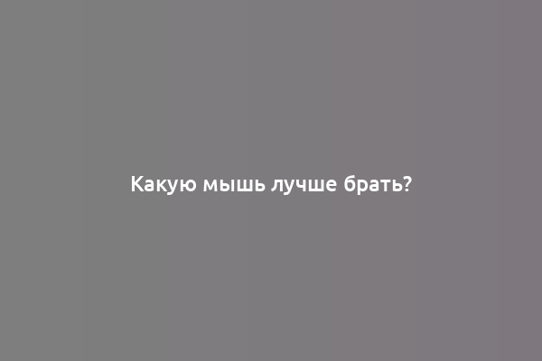 Какую мышь лучше брать?